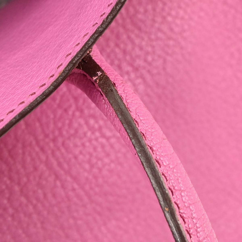 Hermes Hac Birkin Pink Chevre De Coromandel With Palladium Hardware Leather Bag