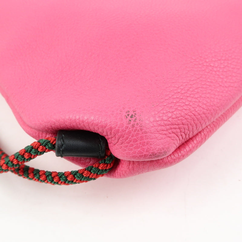 Gucci Logo Drawstring Printed Leather Pink Bag