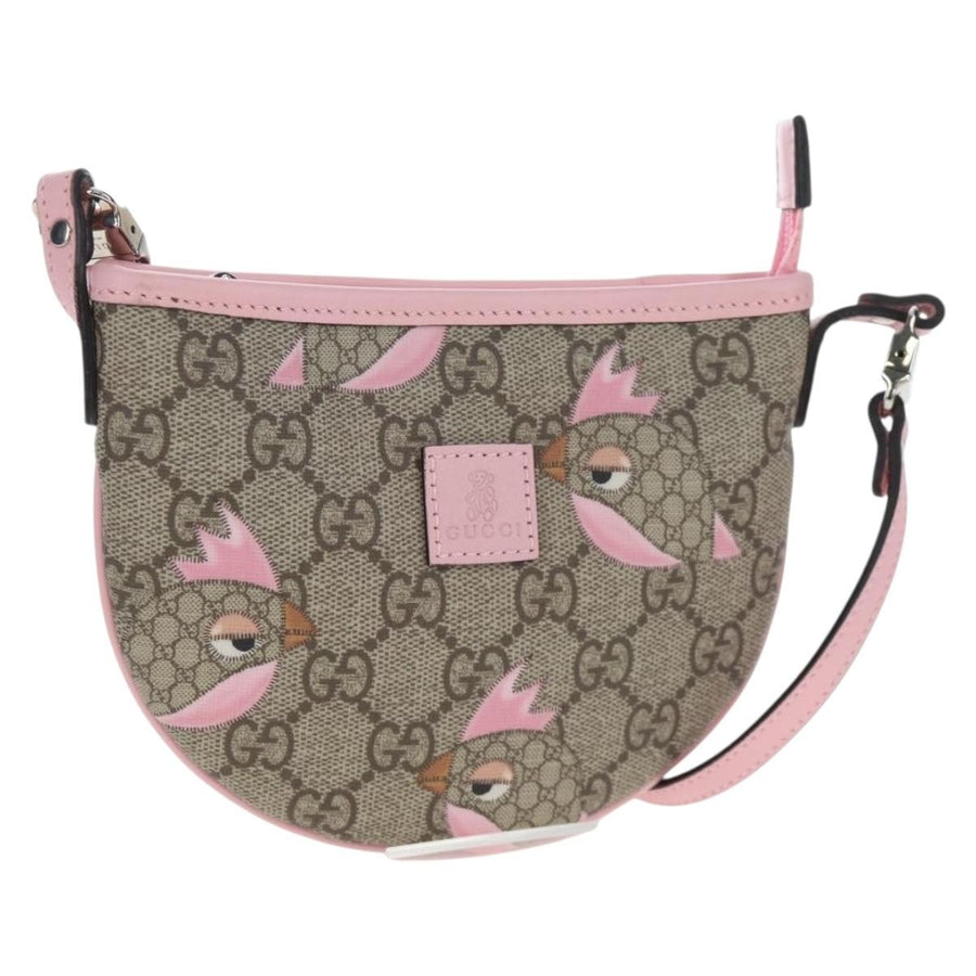 Gucci Childrens Zip Printed Gg Coated Canvas Beige Bag