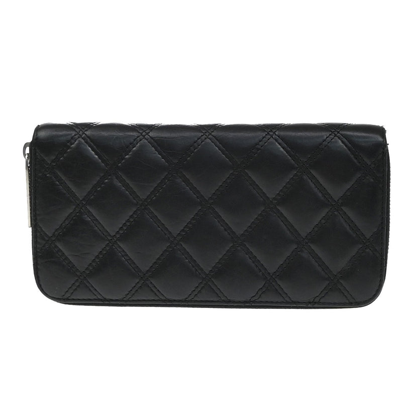 Chanel Trendy Cc Zip Around Quilted Lambskin Black Leather Accessory