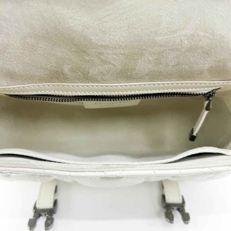 Christian Dior Diorcamp Messenger Padded Macrocannage Quilt Calfskin White Leather