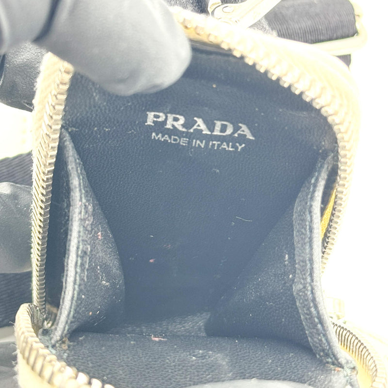 Prada Triangle Logo Zip Leather White Bag