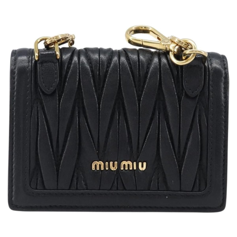 Miu Miu Biker Chain Matelasse Leather Black Bag