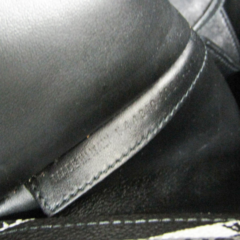 Balenciaga Fold Over Monogram Printed Leather Black Bag