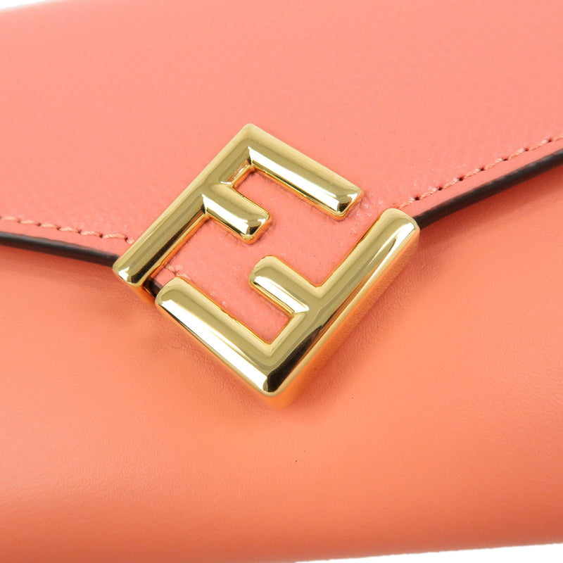 Fendi Ff Diamonds Continental Chain Leather Pink Bag