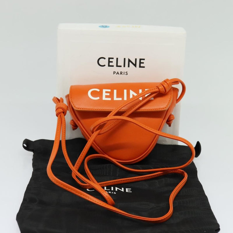 Celine Triangle Leather Orange Bag