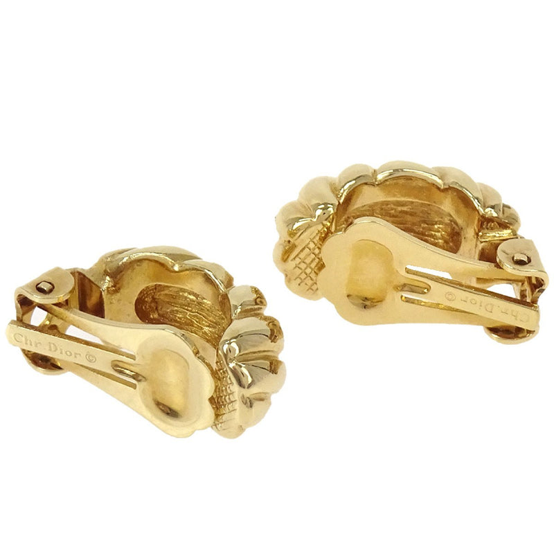 Christian Dior Vintage Clip-On Metal Gold Gold_plated Bijoux