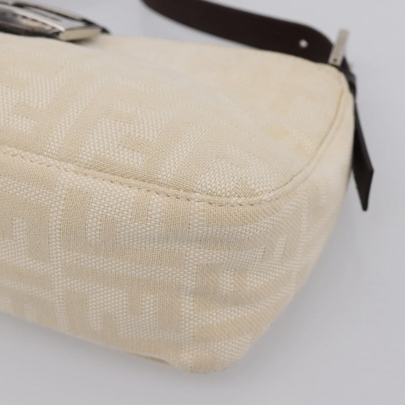 Fendi Baguette Pochette Zucca Canvas Neutral Bag