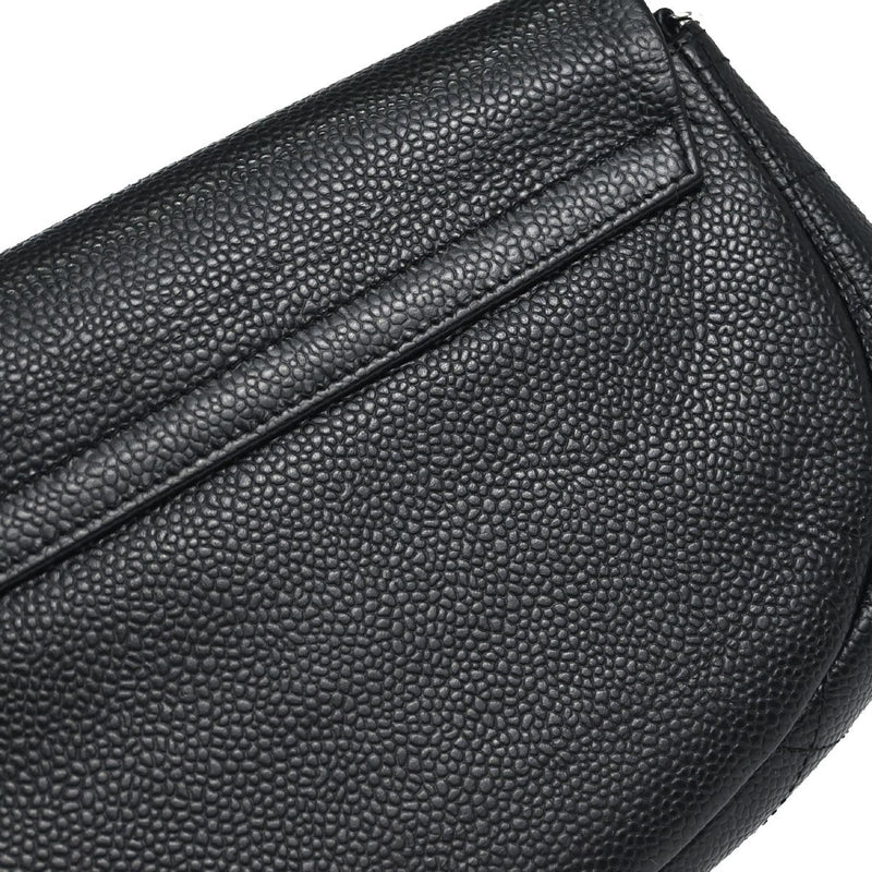 Chanel Timeless Half Moon Flap Caviar Black Leather Bag