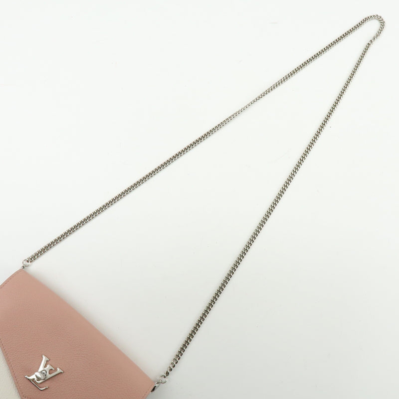 Louis Vuitton Mylockme Chain Pochette Leather Pink Bag