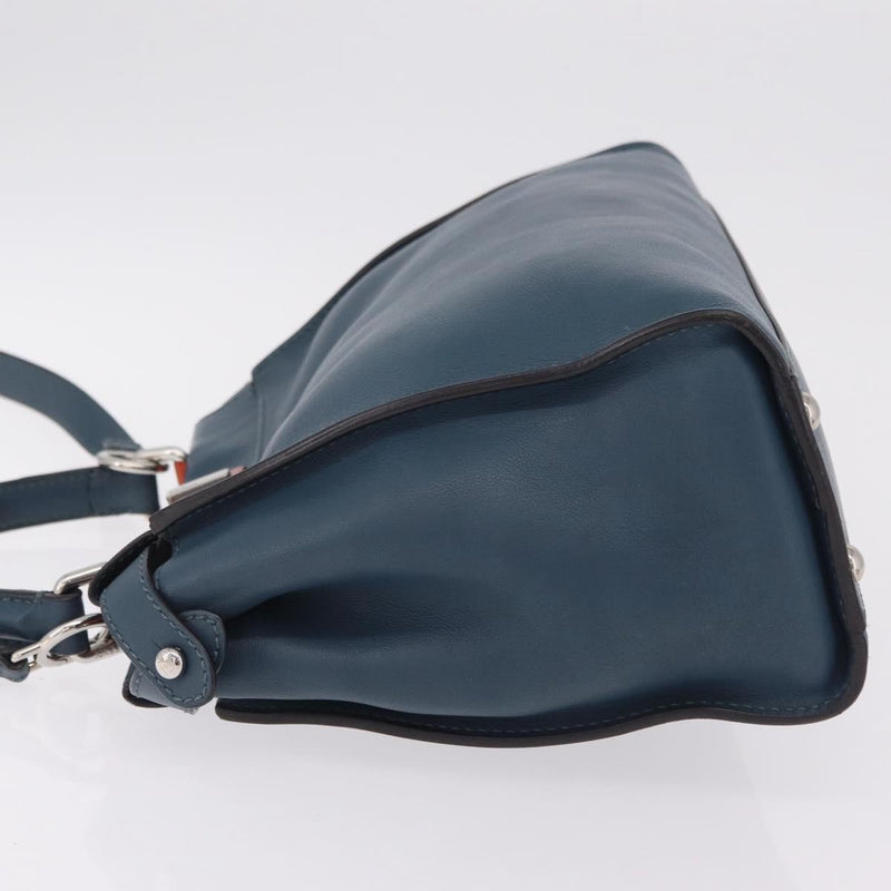 Fendi Peekaboo Ruffled Leather Blue Bag