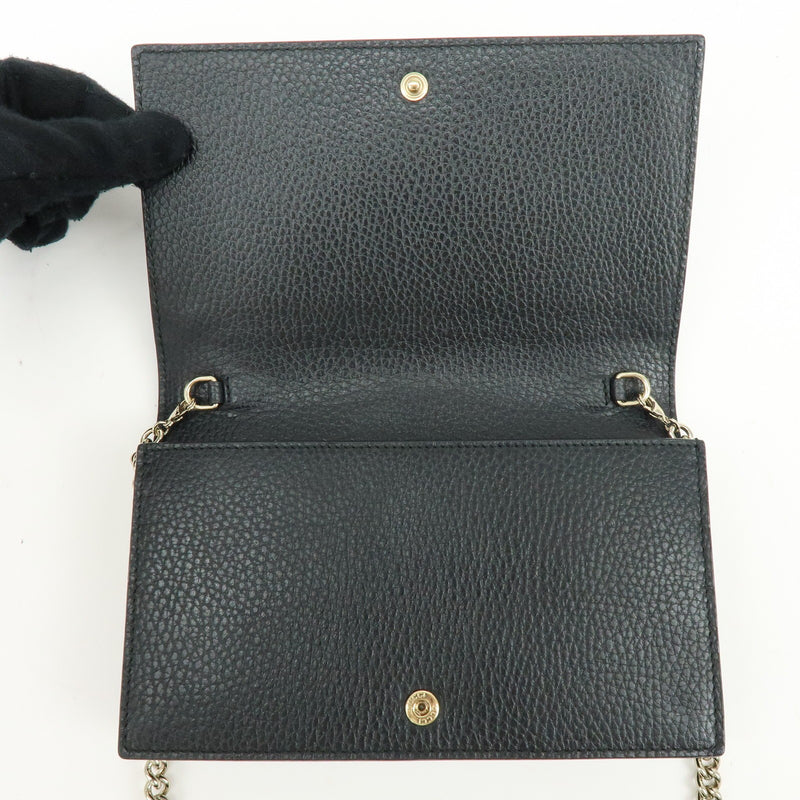 Gucci Betty Chain Wallet (outlet) Leather Black Bag