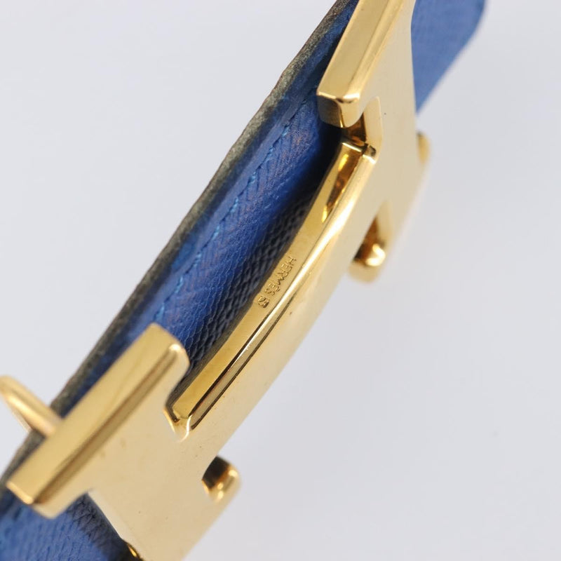 Hermes Constance Reversible Belt Leather Blue
