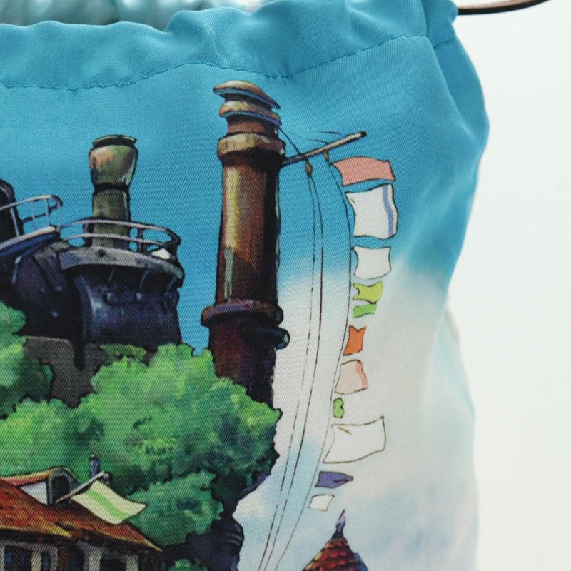 Loewe Paula Drawstring Printed Canvas Blue Bag