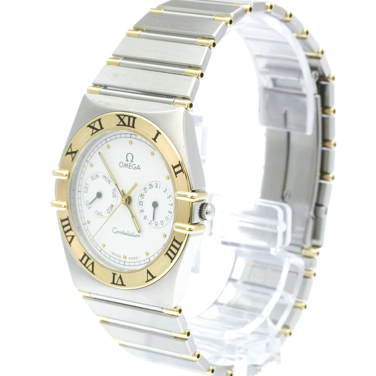 Omega Constellation Day Date Quartz Stainless Steel And Yellow Gold Watches