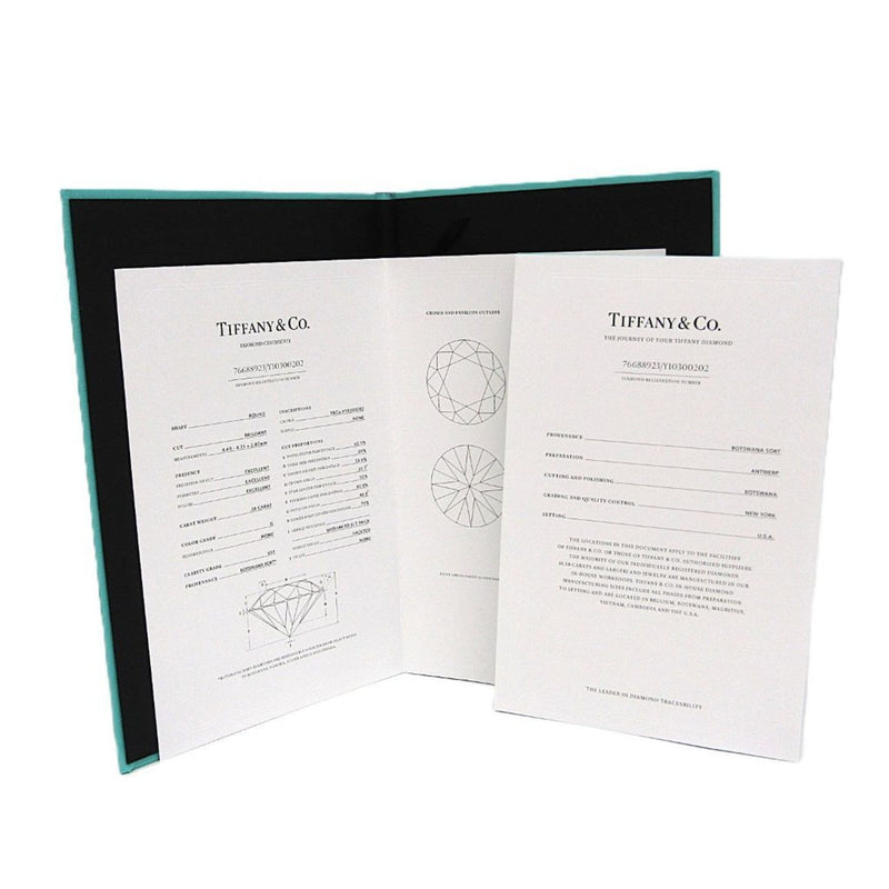 Tiffany & Co. Setting Solitaire Platinum With Rbc Diamond G-Vvs2 Silver Bijoux