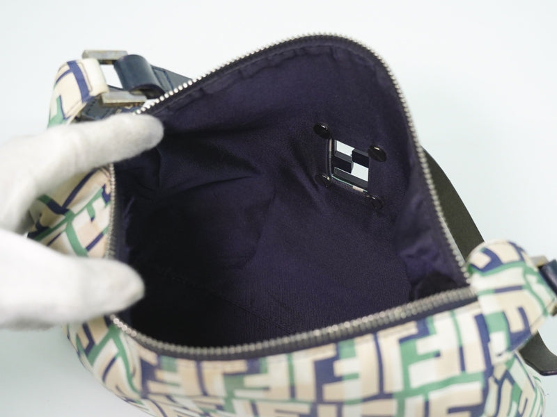 Fendi Mamma Baguette Zucca Jacquard Velvet Multicolour Canvas Bag