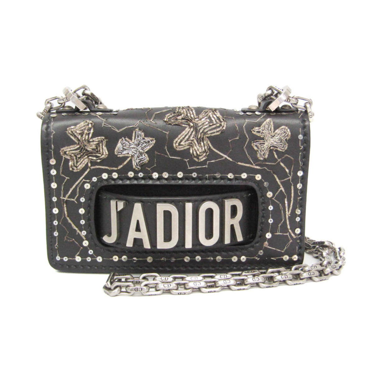 Christian Dior Jadior Flap Embellished Leather Black Bag