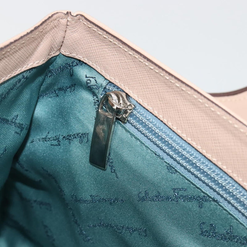 Salvatore Ferragamo Gancini Leather Beige Bag