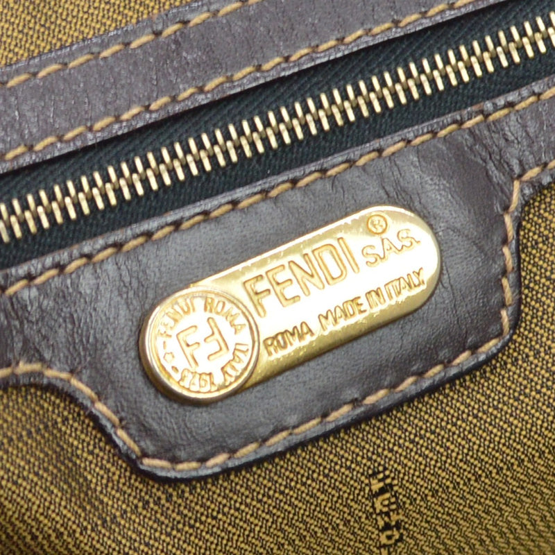 Fendi Vintage Top Handle Zucca Canvas Brown Bag