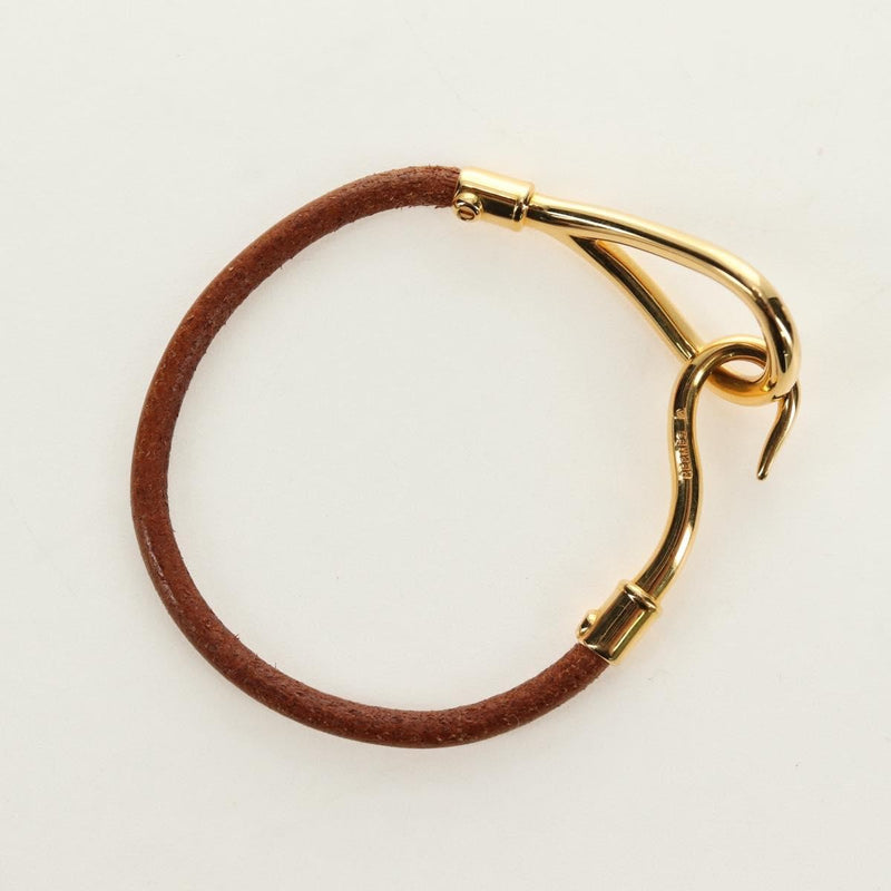 Hermes Jumbo Hook Braided Leather And Metal Brown Bijoux