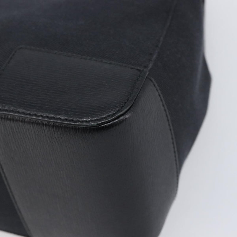 Gucci Vintage G Logo Canvas Black Leather Bag