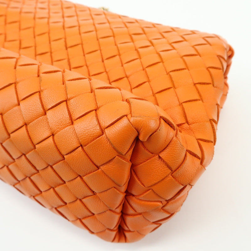 Bottega Veneta Olimpia Intrecciato Nappa Orange Leather Bag