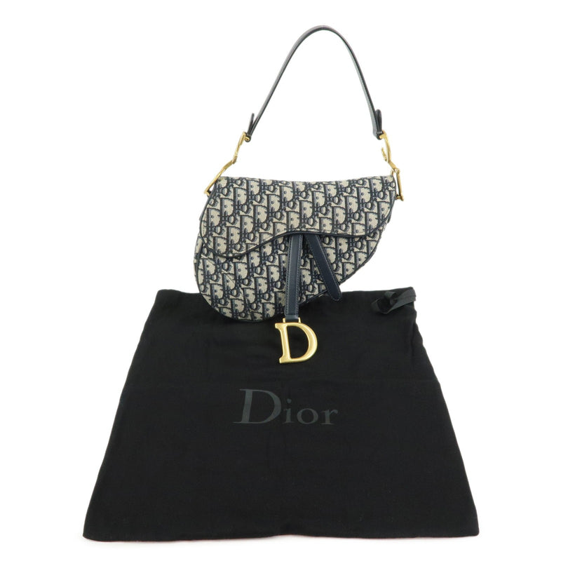 Christian Dior Saddle Oblique Canvas Navy Bag