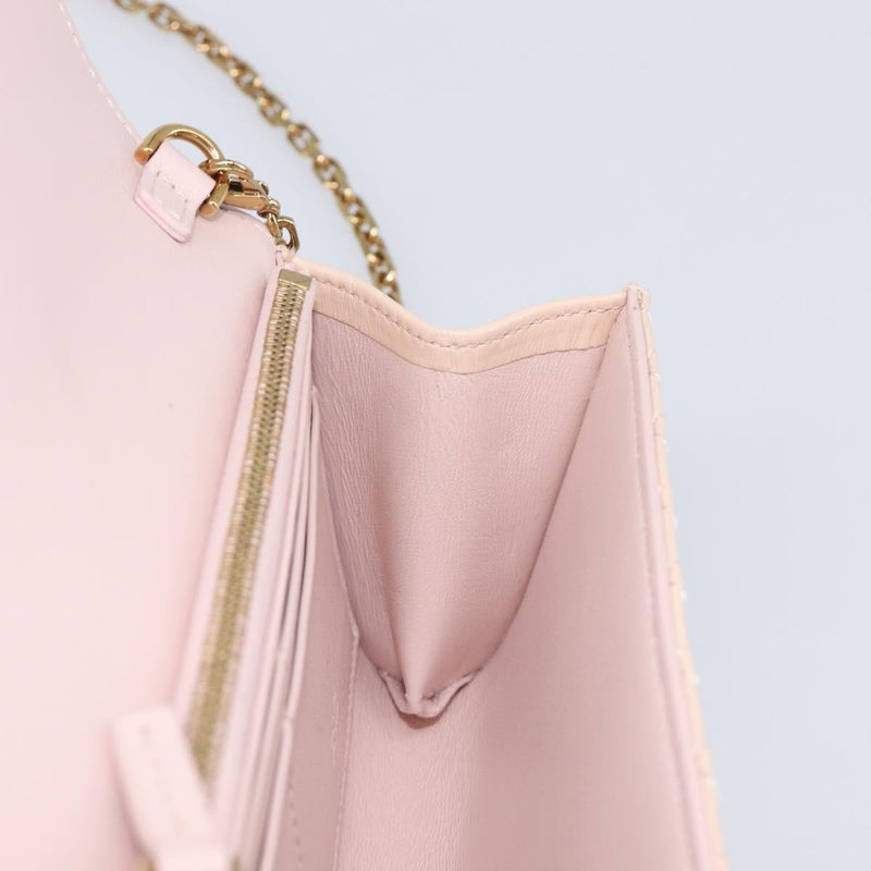 Versace Greca Goddess Convertible Clutch Leather Pink