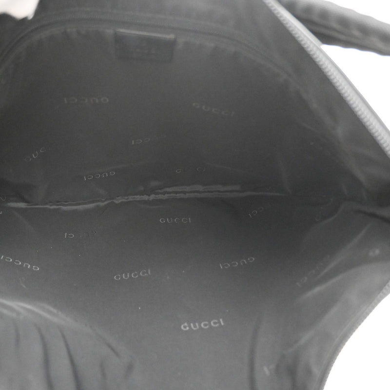 Gucci Vintage Web Half Moon Leather Black Bag