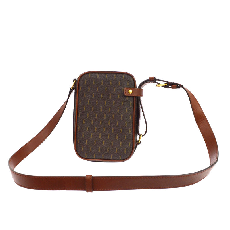 Saint Laurent Le Monogramme Monogram All Over Coated Canvas And Leather Brown Bag