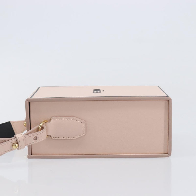Fendi Logo Vertical Box Leather Pink Bag