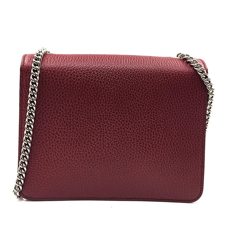 Gucci Interlocking Leather Burgundy Bag