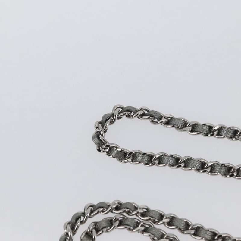 Chanel Round Cc Wallet On Chain Goatskin Silver Leather Bag
