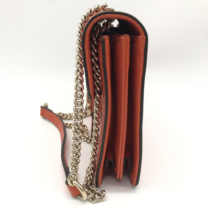 Gucci Interlocking Chain Leather Orange Bag