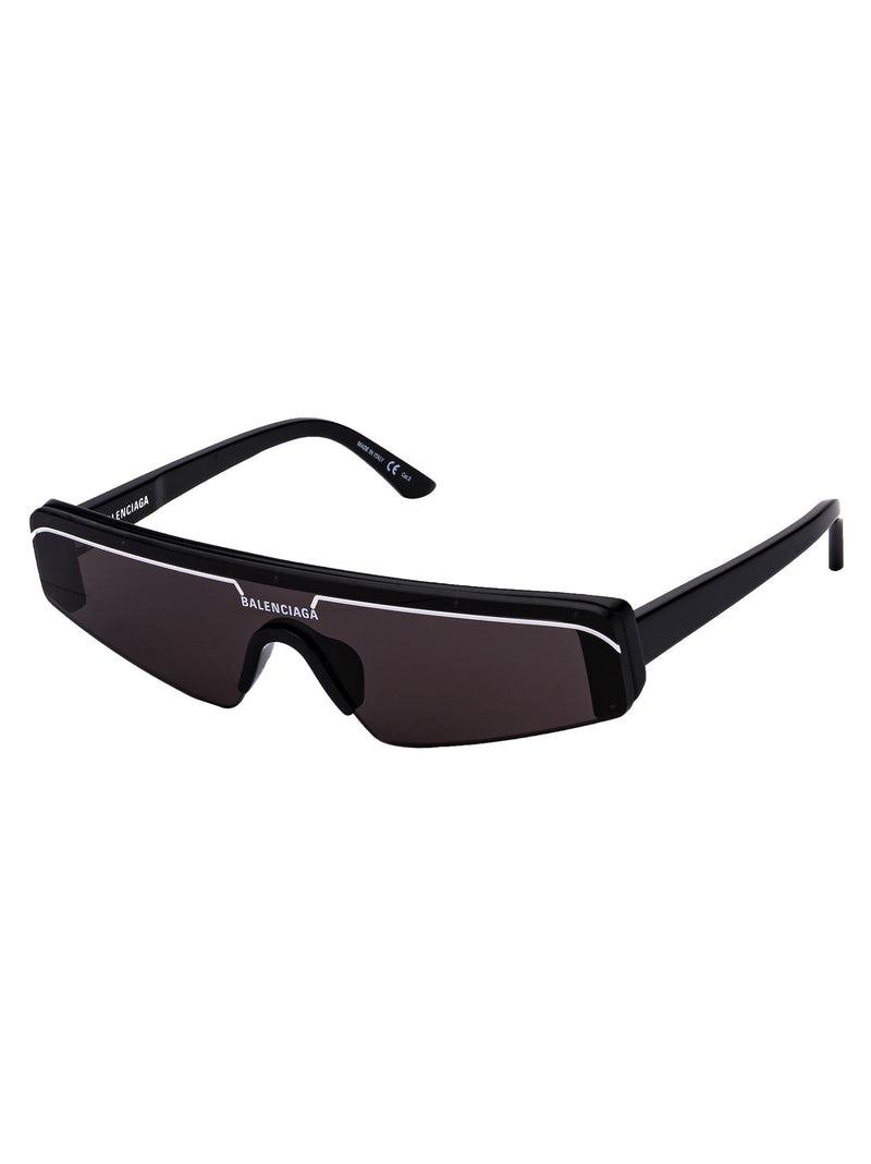 Balenciaga Bb0003s Sculpted Acetate Sunglasses — Black