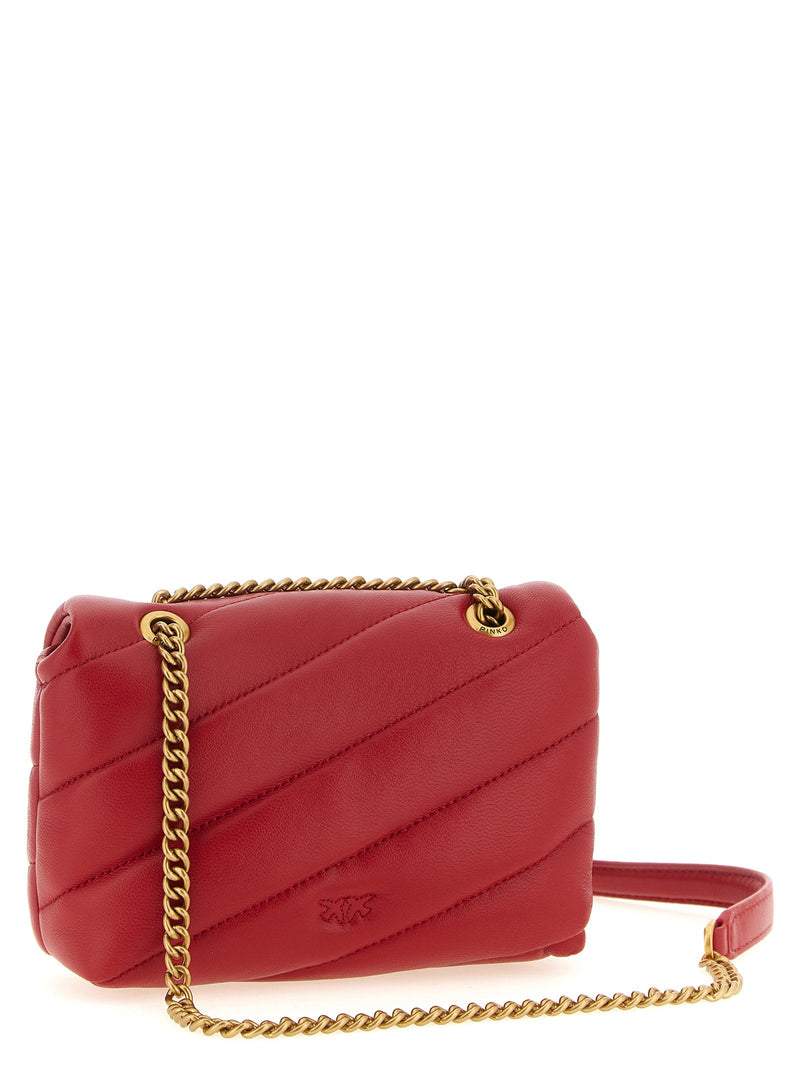 Pinko Love Puff Shoulder Bag — Red Nappa Lambskin Leather