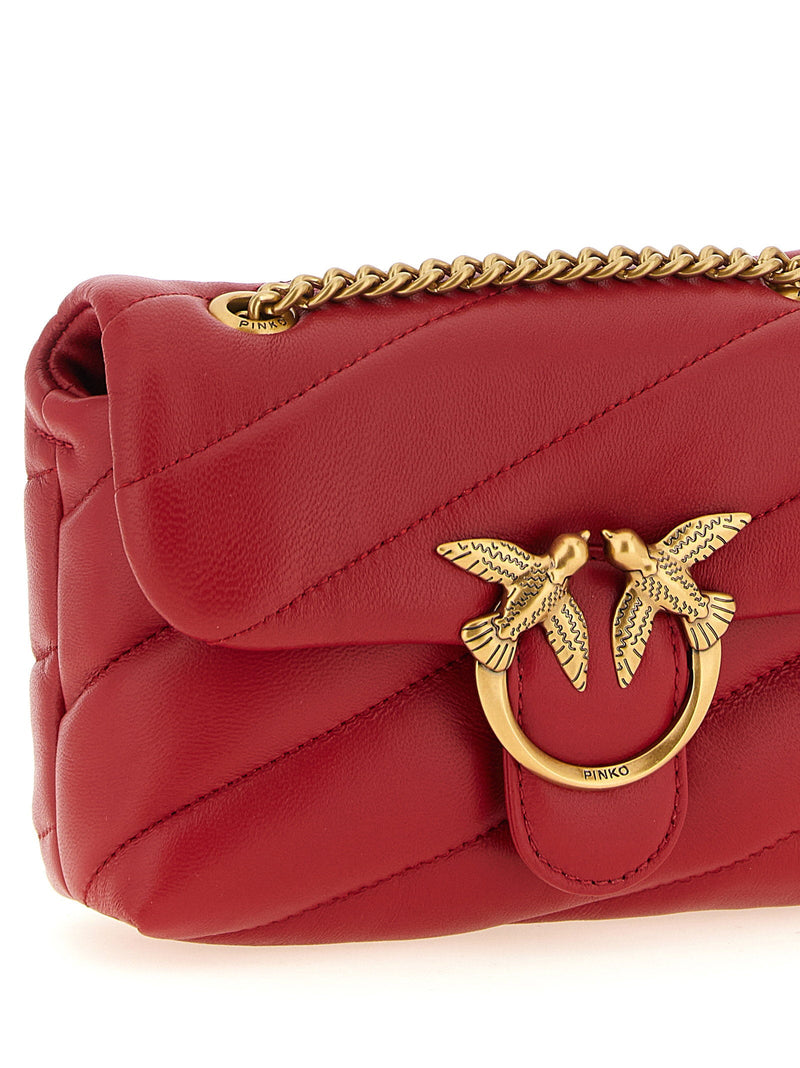 Pinko Love Puff Shoulder Bag — Red Nappa Lambskin Leather