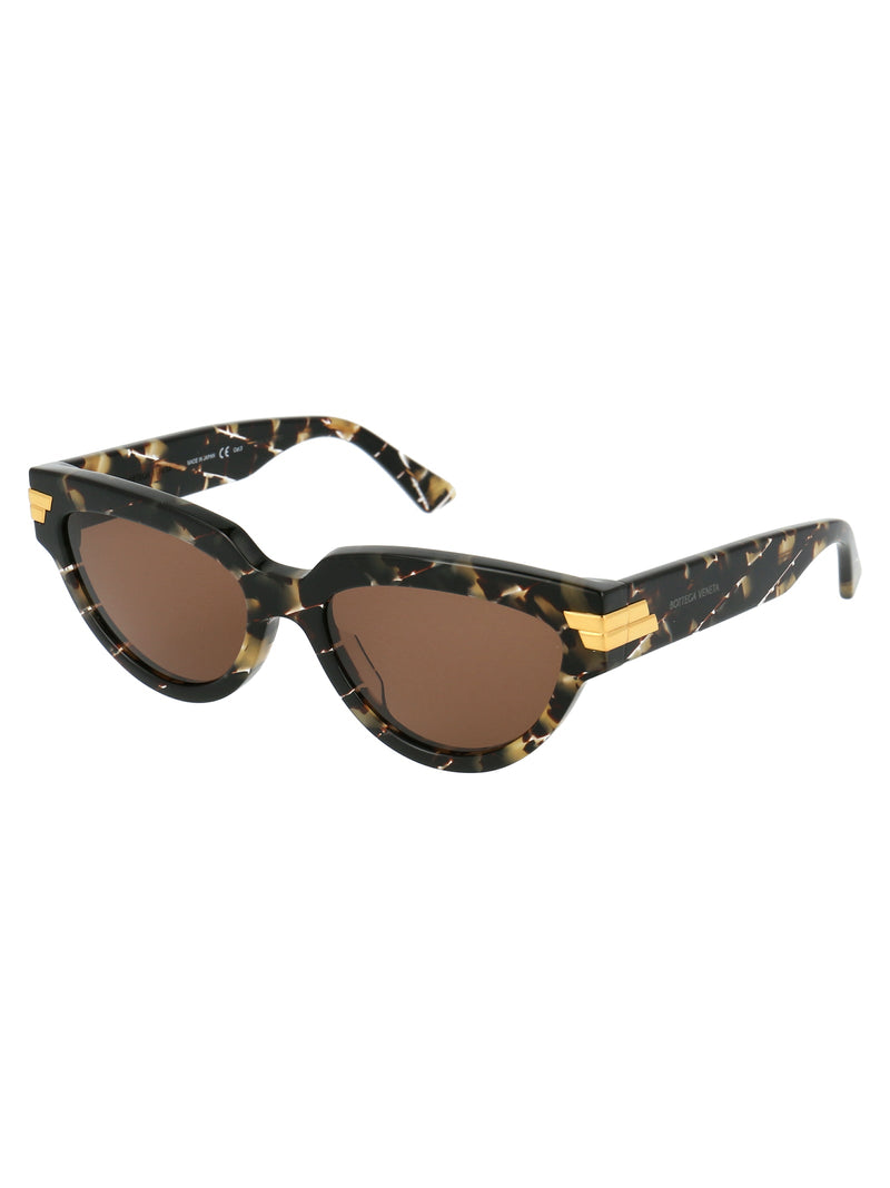 Bottega Veneta Bv1035s Havana Acetate Cat-Eye Sunglasses — Brown