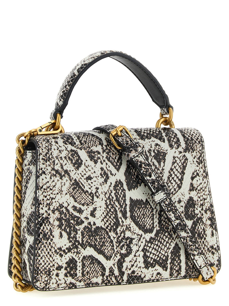 Pinko Love Top Handle Bag — White Calf Leather