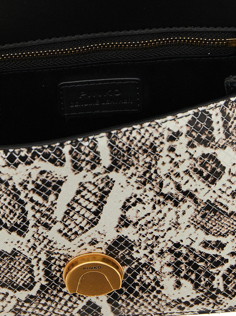 Pinko Love Top Handle Bag — White Calf Leather
