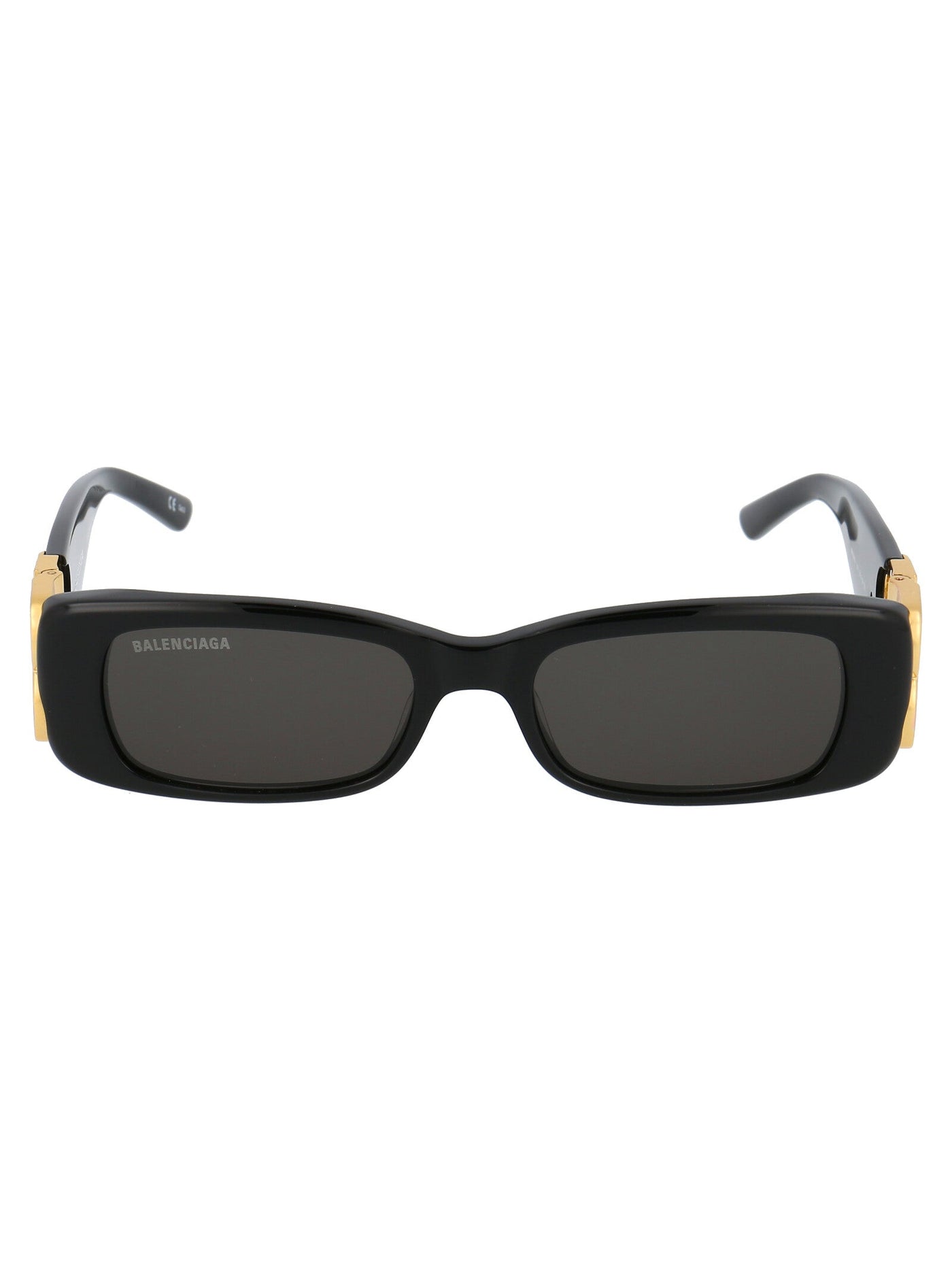 Balenciaga Bb0096s Metal Rectangle Frame Sunglasses — Black