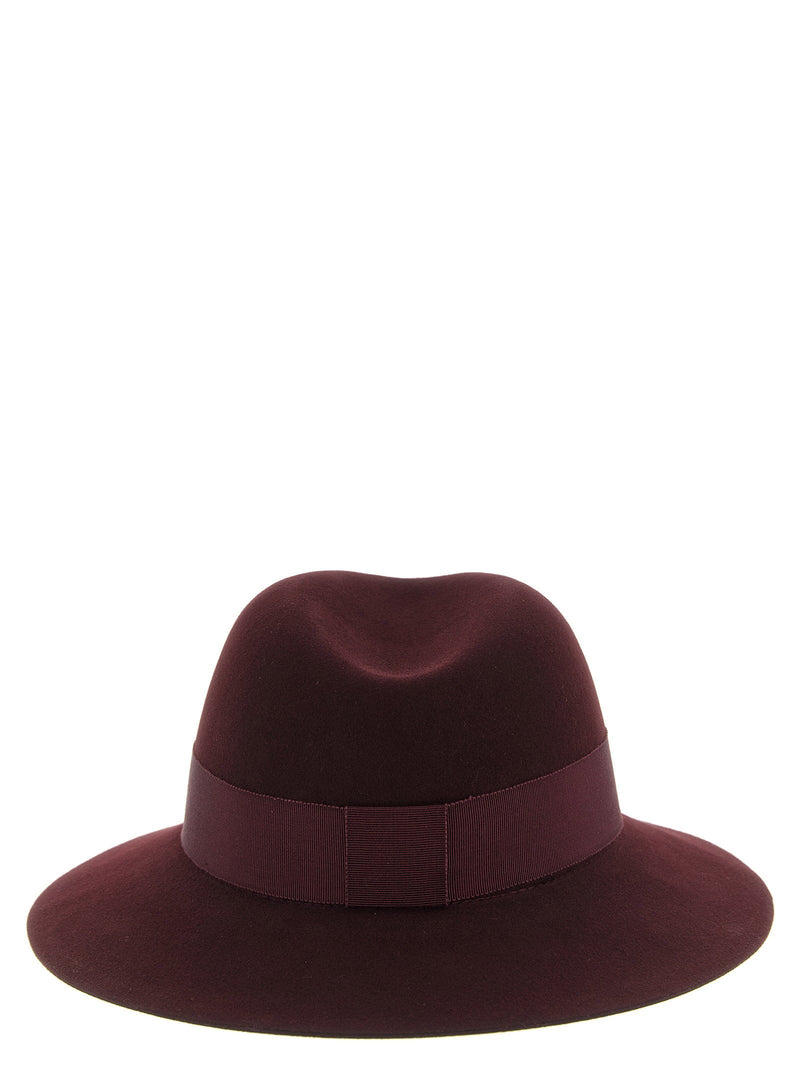 Maison Michel Fedora — Burgundy Pure Wool Felt Fedoras