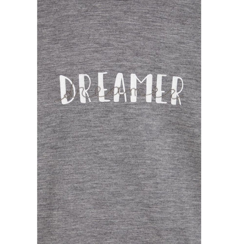 Gray Elastane T-Shirt