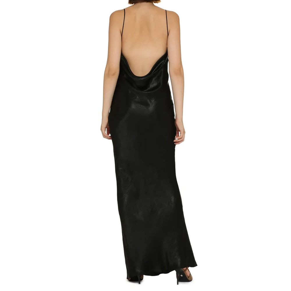 Black Acetate Casual Dress