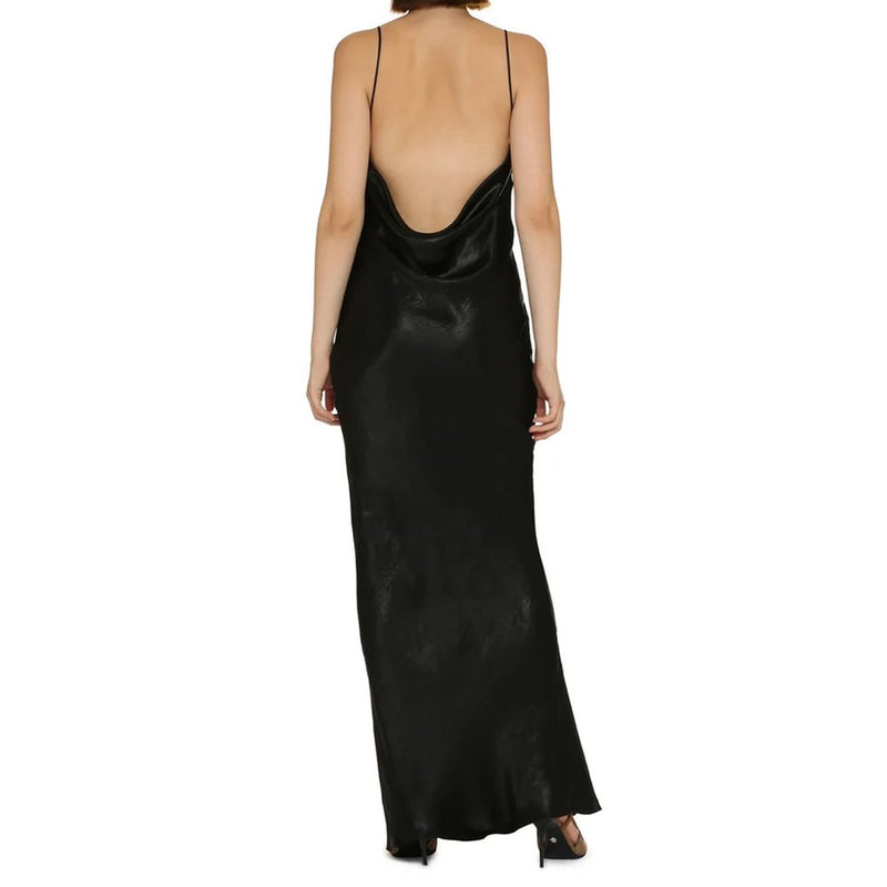 Black Acetate Casual Dress
