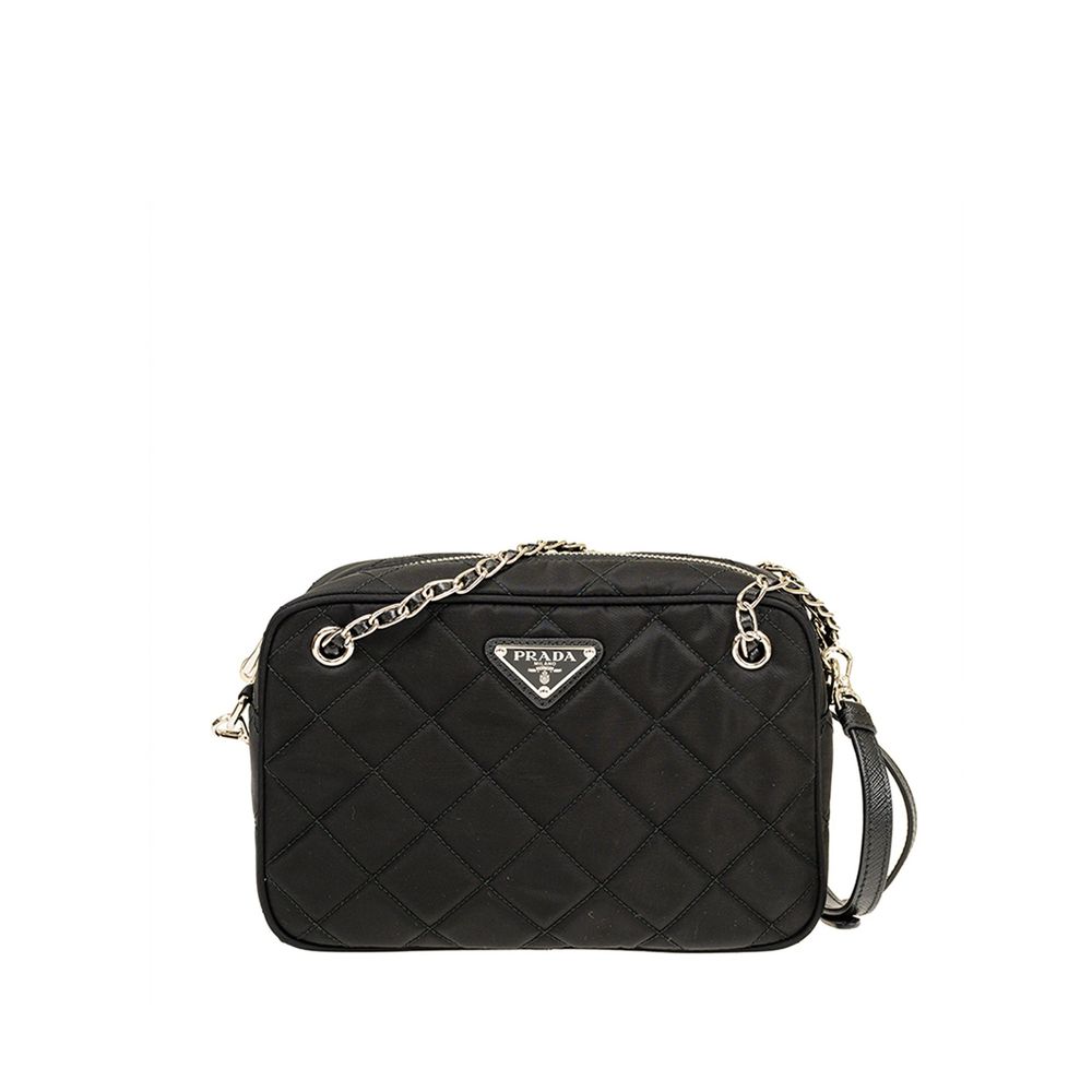 Prada Quilted Nylon Crossbody Bag — Black
