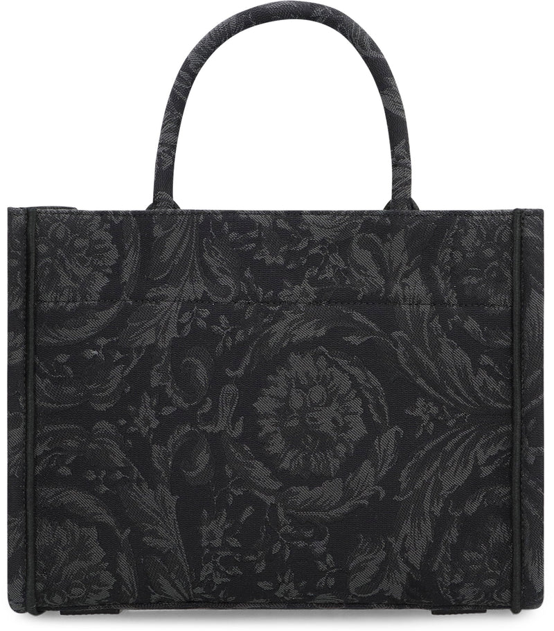 Versace Barocco Tote Bag — Black Fabric Cotton