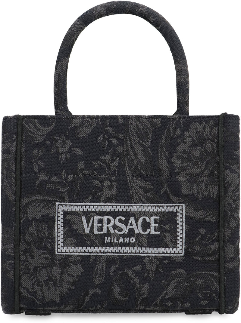Versace Athena Top Handle Bag — Black Polyamide