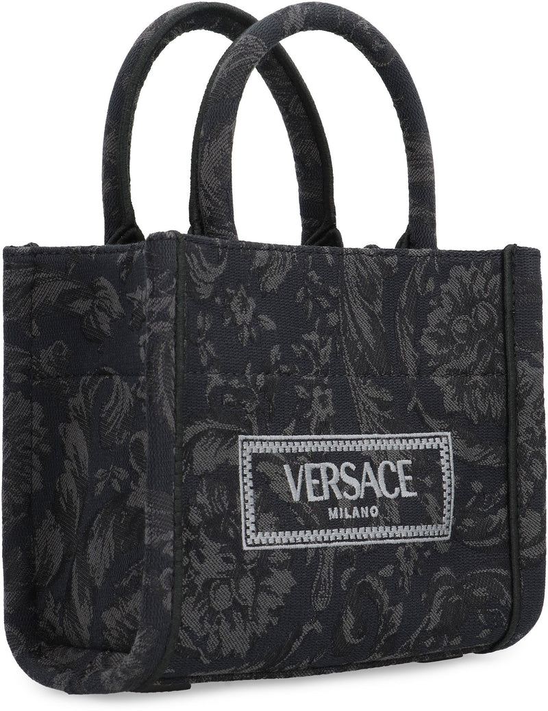 Versace Athena Top Handle Bag — Black Polyamide